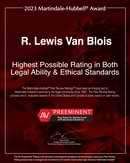 R. Lewis Van Blois: highest possible rating in both legal ability and ethical standards