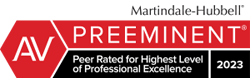 Martindale-Hubbell AV Preeminent peer rated for highest level of professional excellence 2023